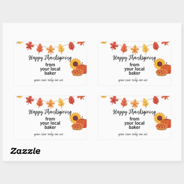 Happy Thanksgiving Fall/Autumn Business Marketing  Rectangular Sticker (Sheet)