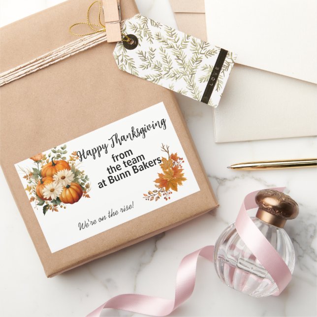 Happy Thanksgiving Fall/Autumn Business Marketing  Rectangular Sticker (Gifting)