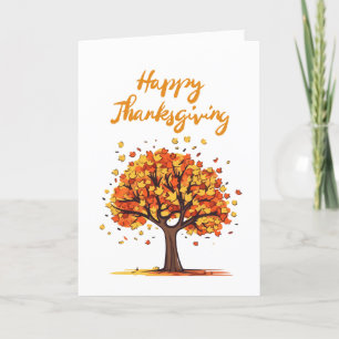 Happy Thanksgiving - Fall - Greeting card