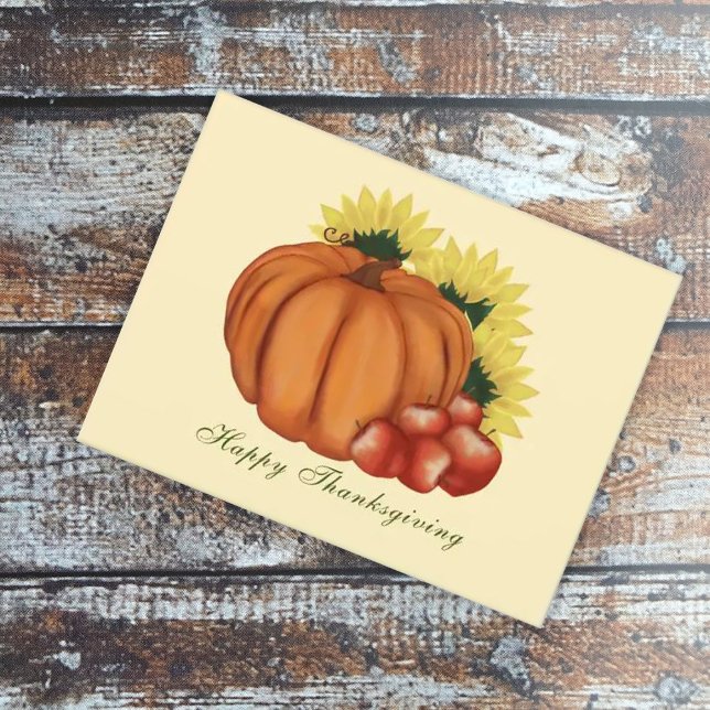Happy Thanksgiving Fall Harvest Pumpkin Postcard (Creator Uploaded)