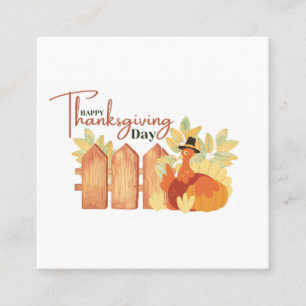 happy thanksgiving  fall square business card