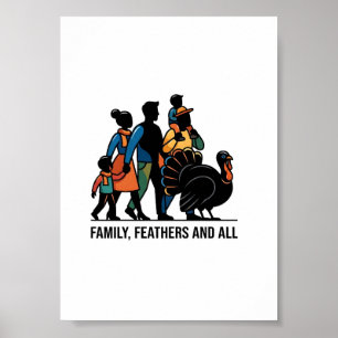 Happy Thanksgiving Family Dinner Design Poster
