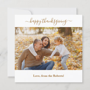 Happy thanksgiving family photo pumpkin fall holiday card