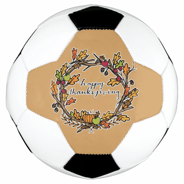 Happy Thanksgiving Family Soccer Ball (Front)