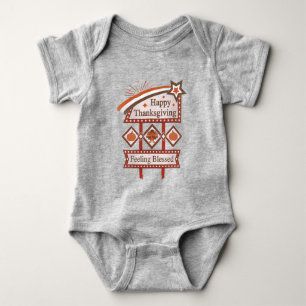 Happy Thanksgiving Feeling Blessed Retro Sign Baby Bodysuit