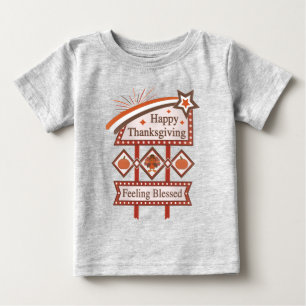 Happy Thanksgiving Feeling Blessed Retro Sign Baby T-Shirt