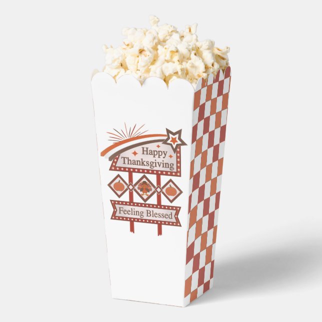 Happy Thanksgiving Feeling Blessed Retro Sign Favour Box (Popped)