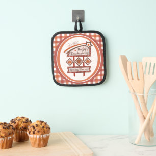 Happy Thanksgiving Feeling Blessed Retro Sign Pot Holder