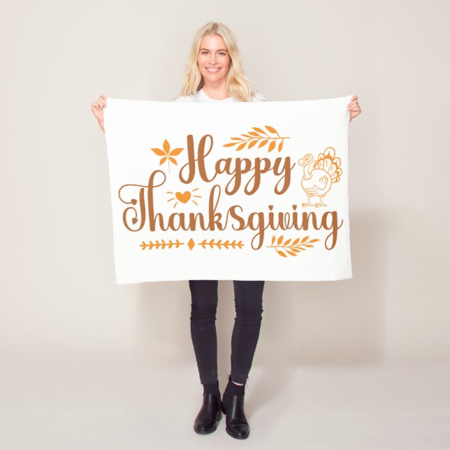 Happy Thanksgiving Fleece Blanket (In Situ)