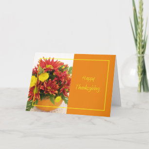 Happy Thanksgiving Flowers Holiday Card