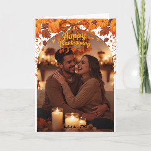 Happy Thanksgiving Folded Holidaycard , Photo Thank You Card