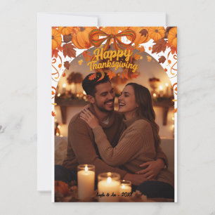 Happy Thanksgiving Folded Holidaycard , Photo Thank You Card
