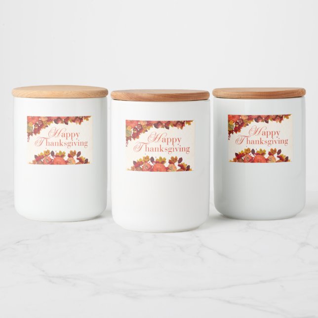 Happy Thanksgiving Food Label (Bottles)