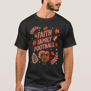 Happy Thanksgiving Football Turkey Touchdowns Fait T-Shirt