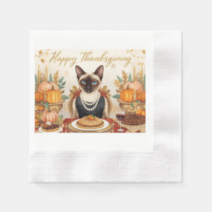 Happy Thanksgiving for Cat lovers Napkin