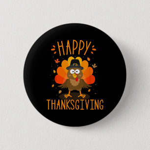 Happy Thanksgiving For Turkey Day Family Dinner  6 Cm Round Badge