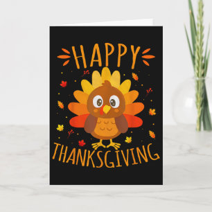 Happy Thanksgiving For Turkey Day Family Dinner Card