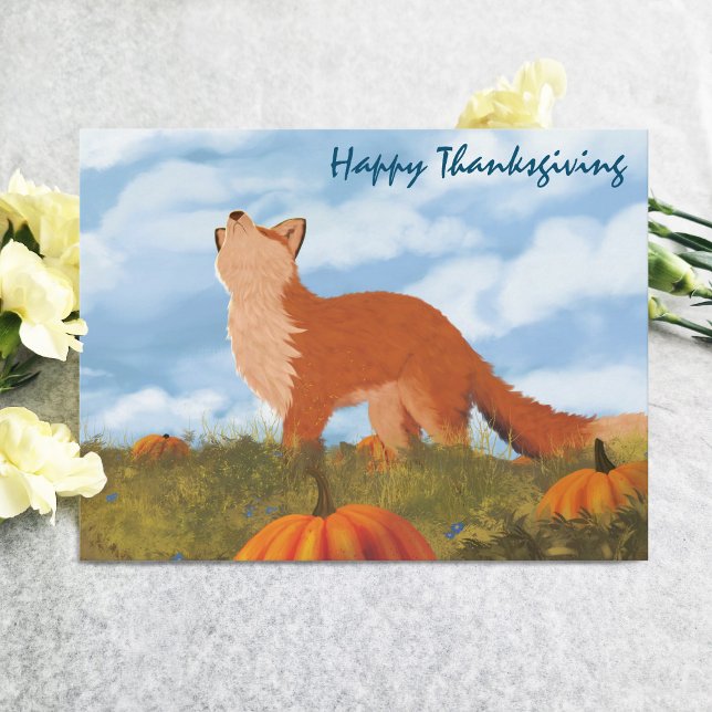 Happy Thanksgiving Fox  Postcard (Creator Uploaded)
