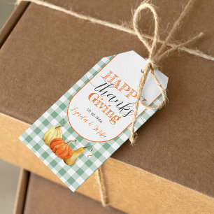 Happy Thanksgiving Friends Pumpkins Gift Tags