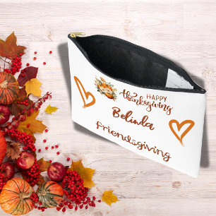 Happy Thanksgiving, Friendsgiving Monogram Accessory Pouch