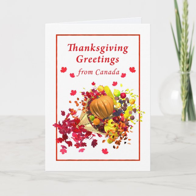 Happy Thanksgiving from Canada Cornucopia Holiday Card (Front)
