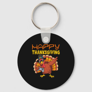Happy Thanksgiving Funny Gamer Turkey Dabbing Boys Key Ring