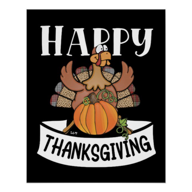 HAPPY THANKSGIVING funny thanksgiving Poster (Front)