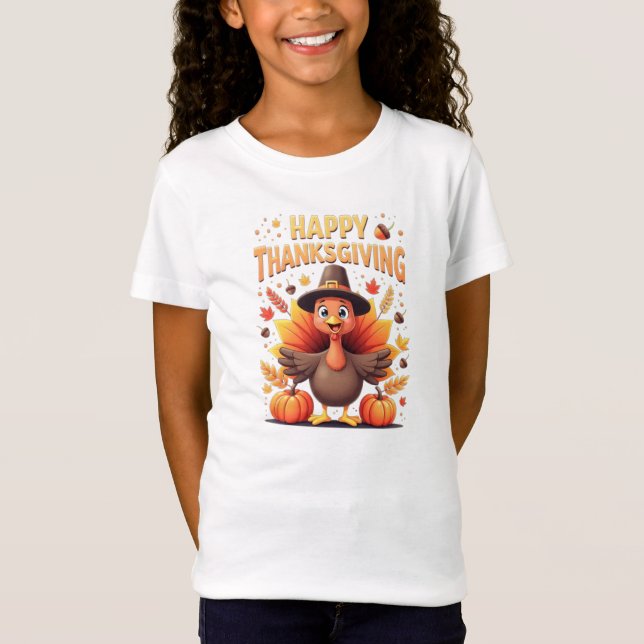 Happy Thanksgiving Funny Turkey Family Dinner Gift T-Shirt (Front)