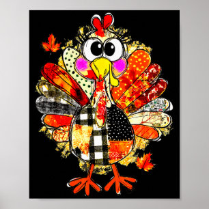 Happy Thanksgiving Funny Turkey Family Dinner Than Poster