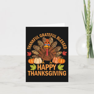 Happy Thanksgiving Funny Turkey Pumpkin Autumn Fal Card