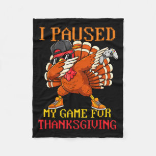 Happy Thanksgiving Gaming Fall Turkey Gamer Boys K Fleece Blanket