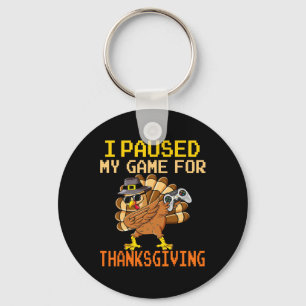 Happy Thanksgiving Gaming Fall Turkey Gamer Boys K Key Ring