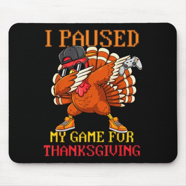 Happy Thanksgiving Gaming Fall Turkey Gamer Boys K Mouse Pad (Front)