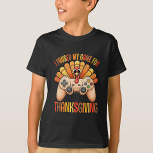 Happy Thanksgiving Gaming Fall Turkey Gamer Boys K T-Shirt