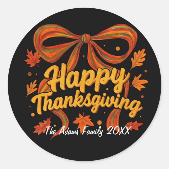 Happy Thanksgiving gift sticker  (Front)