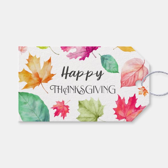 Happy Thanksgiving Gift Tags (Front (Horizontal))