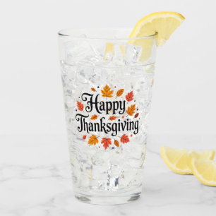 Happy Thanksgiving Glass