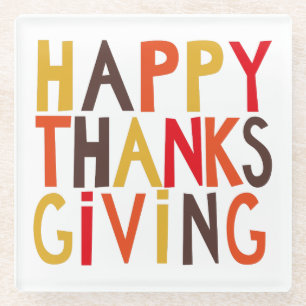 Happy Thanksgiving! Glass Coaster
