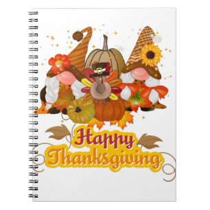 Happy Thanksgiving Gnome Notebook