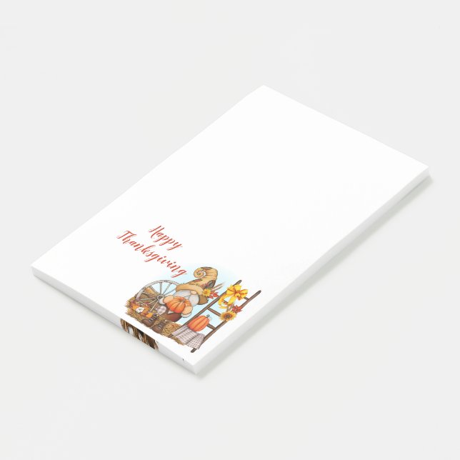 Happy Thanksgiving Gnome Post-it Notes (Angled)