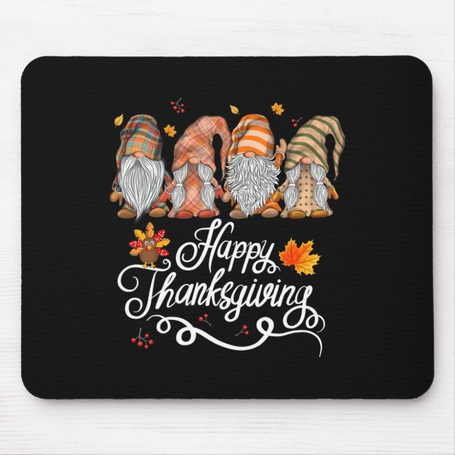 Happy Thanksgiving Gnomes  Mouse Pad (Front)