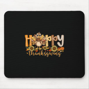 Happy Thanksgiving Gobble Coquette Preppy Turkey F Mouse Pad