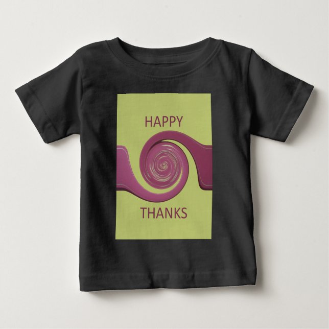 Happy Thanksgiving Golden Yellow whirl design.png Baby T-Shirt (Front)