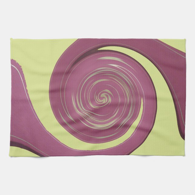 Happy Thanksgiving Golden Yellow whirl design.png Tea Towel (Horizontal)