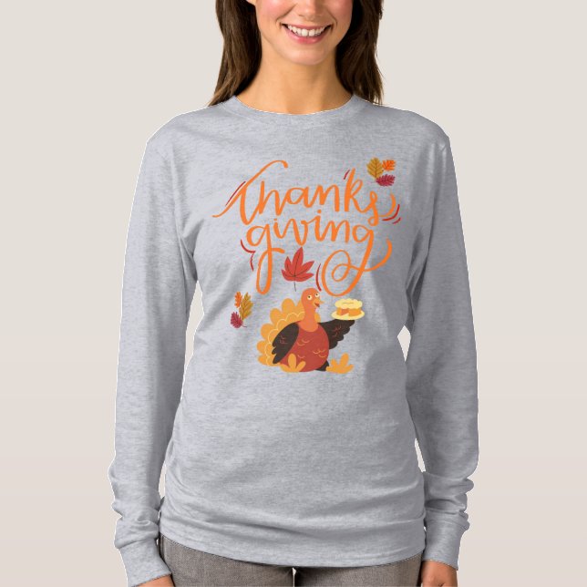  Happy Thanksgiving | Grateful & Blessed Fall T-Shirt (Front)