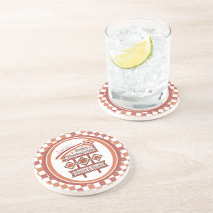 Happy Thanksgiving Grateful & Blessed Retro Sign Coaster