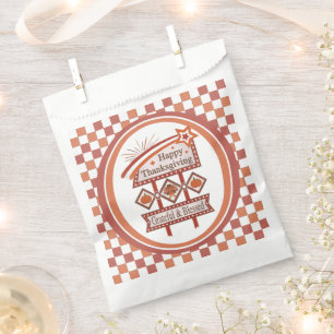 Happy Thanksgiving Grateful & Blessed Retro Sign Favour Bags