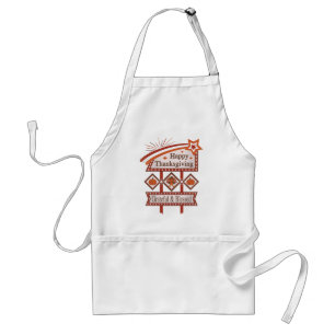 Happy Thanksgiving Grateful & Blessed Retro Sign Standard Apron
