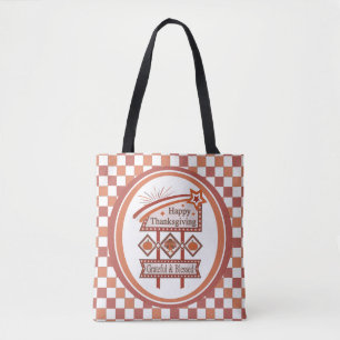 Happy Thanksgiving Grateful & Blessed Retro Sign Tote Bag