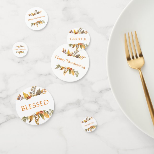 Happy Thanksgiving Grateful Blessed Thankful Confetti (Group)
